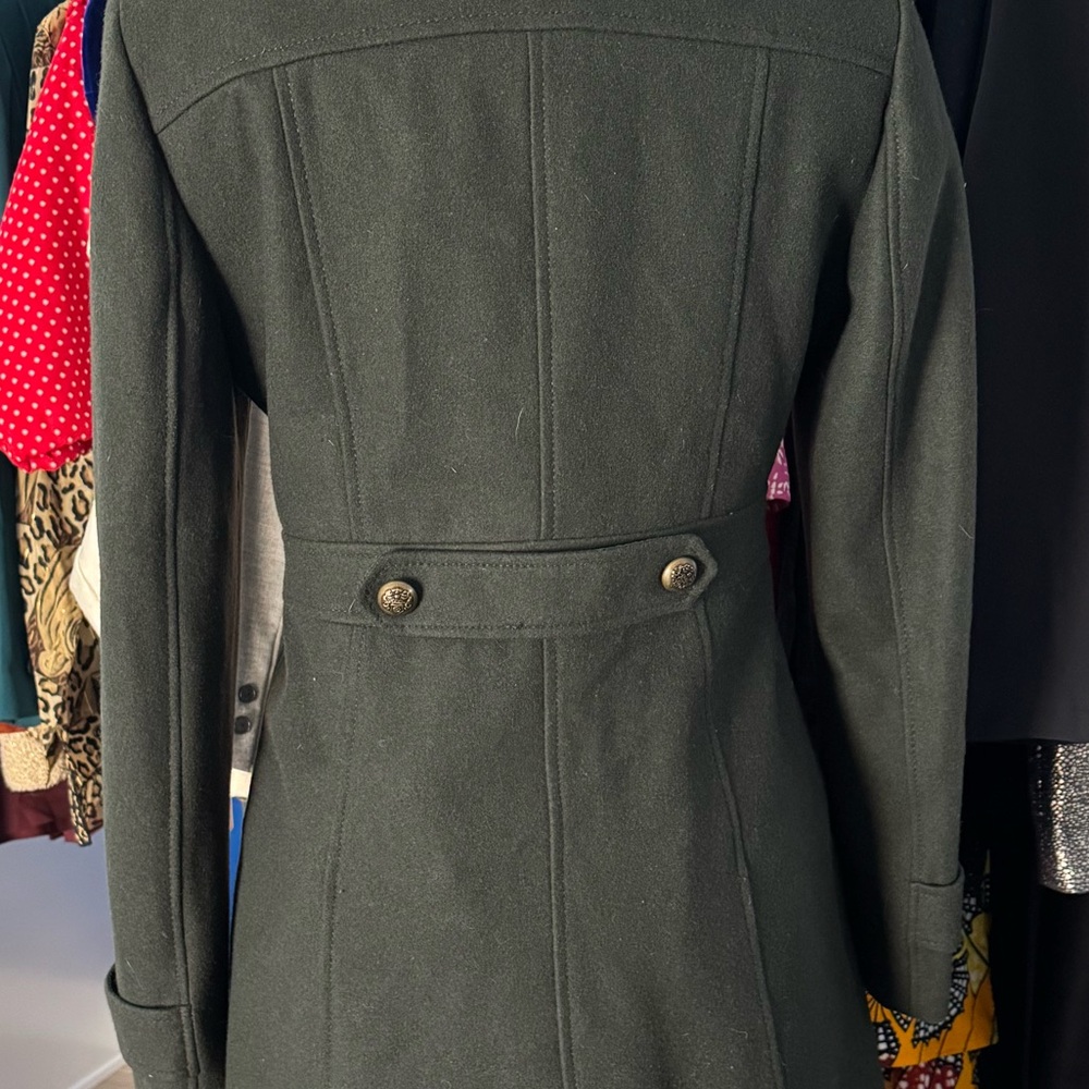 ESPIRIT Double-Breasted Dark Green Military Style Coat - Picture 7 of 10